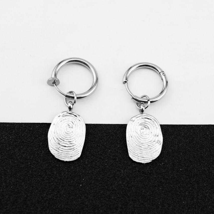 Thumbprint Alloy Drop Earring / Ear Cuff