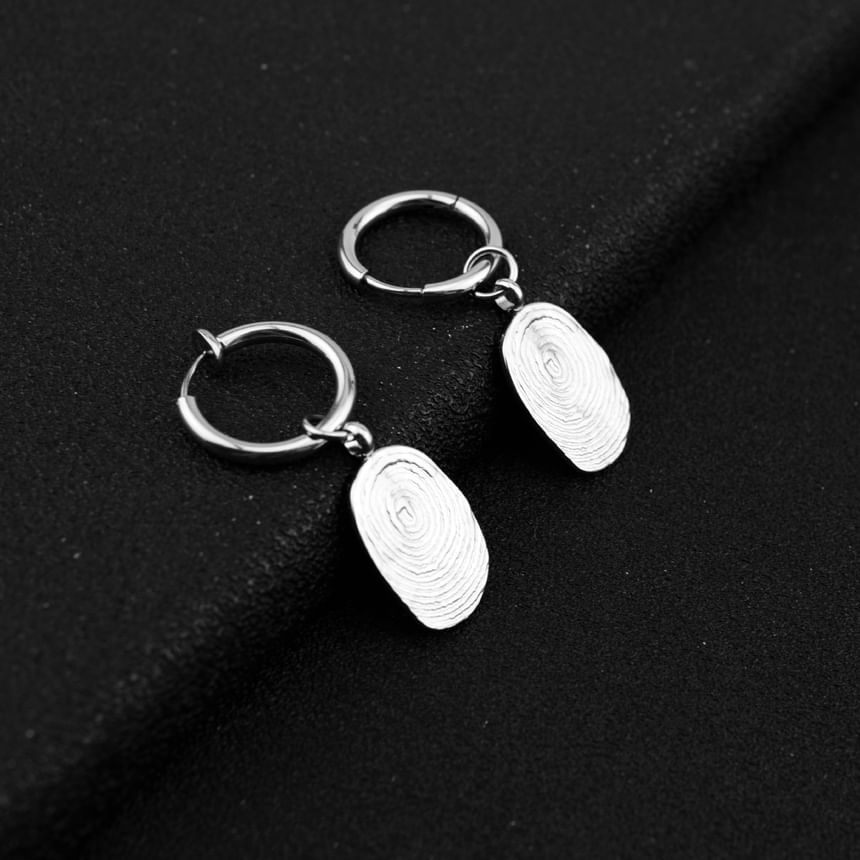 Thumbprint Alloy Drop Earring / Ear Cuff