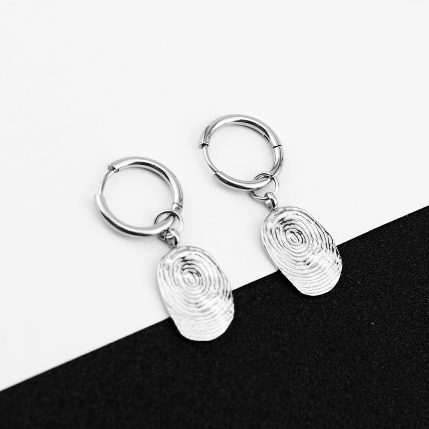 Thumbprint Alloy Drop Earring / Ear Cuff