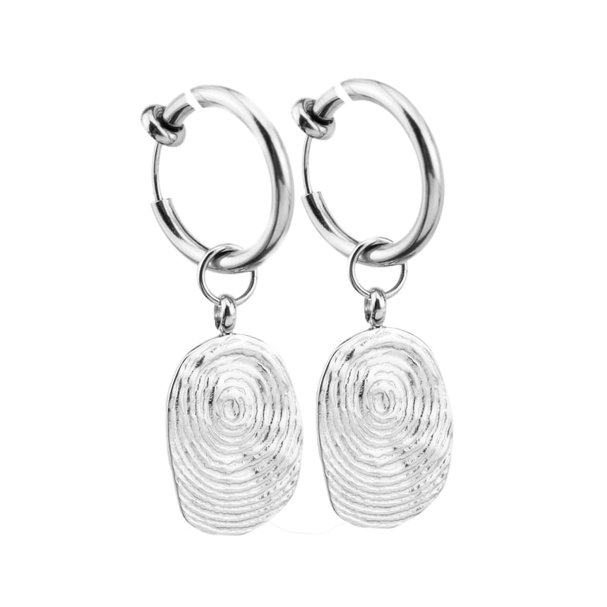 Thumbprint Alloy Drop Earring / Ear Cuff