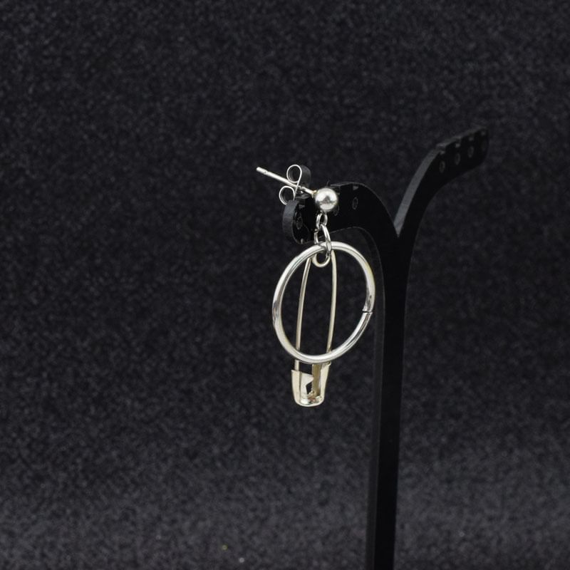 Safety Pin Hoop Alloy Drop Earring / Ear Cuff (Various Designs)