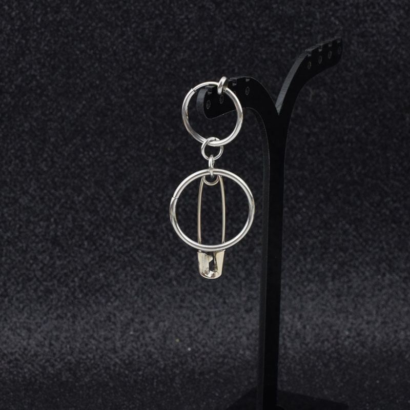 Safety Pin Hoop Alloy Drop Earring / Ear Cuff (Various Designs)