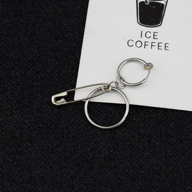 Safety Pin Hoop Alloy Drop Earring / Ear Cuff (Various Designs)