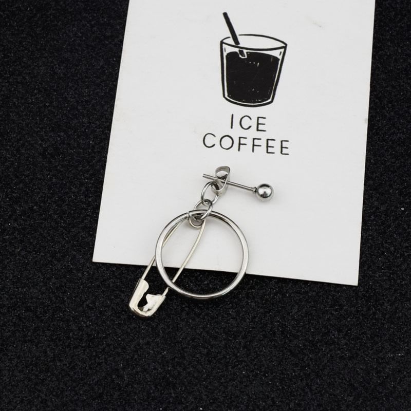 Safety Pin Hoop Alloy Drop Earring / Ear Cuff (Various Designs)