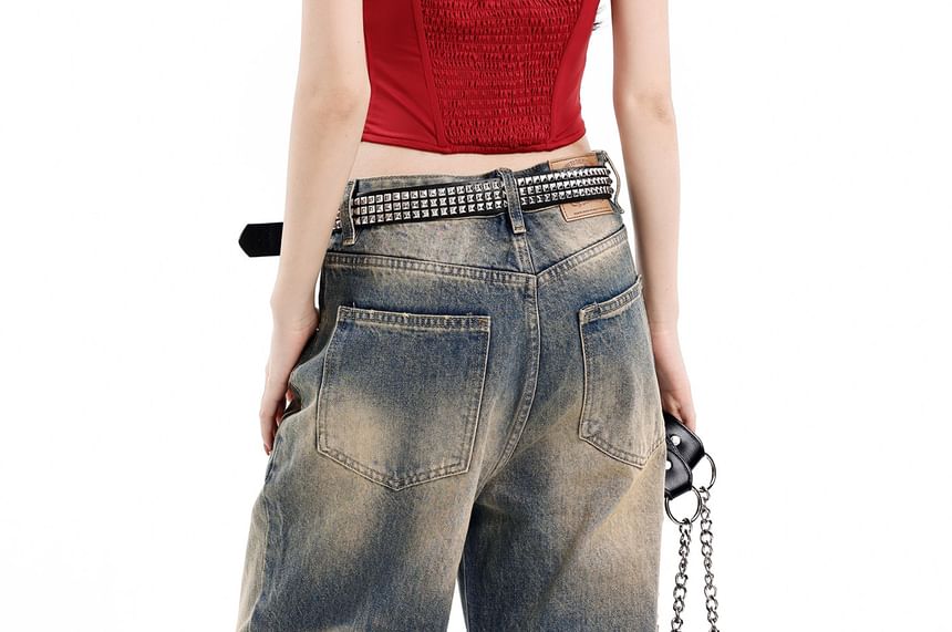 V-Neck Halter Crop Bustier Top