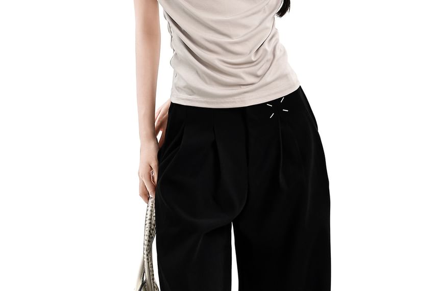 Cap Sleeve Halter Cowl Neck Top