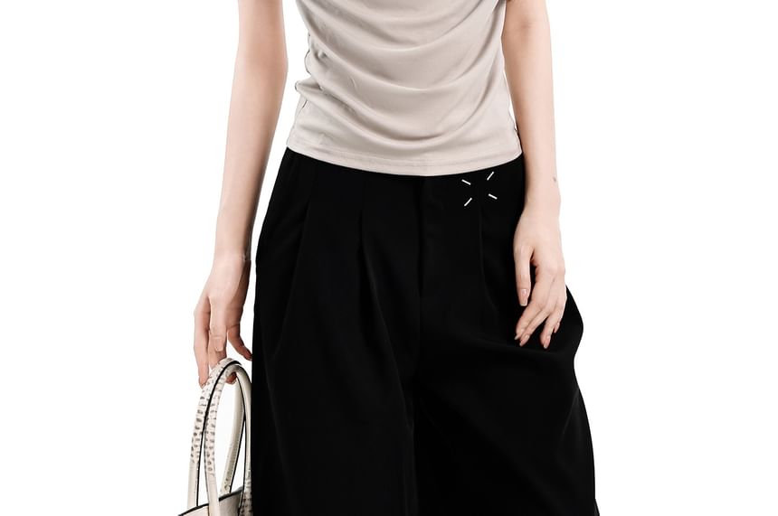 Cap Sleeve Halter Cowl Neck Top