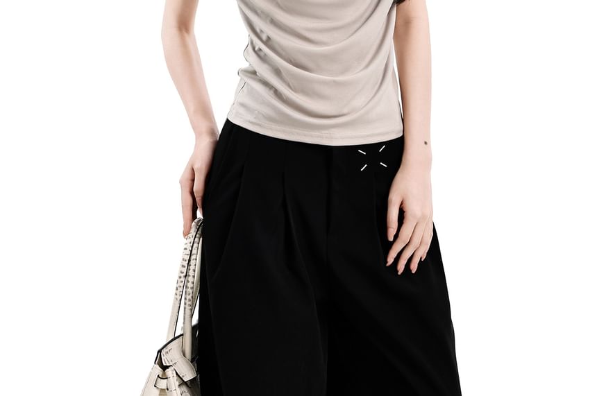 Cap Sleeve Halter Cowl Neck Top
