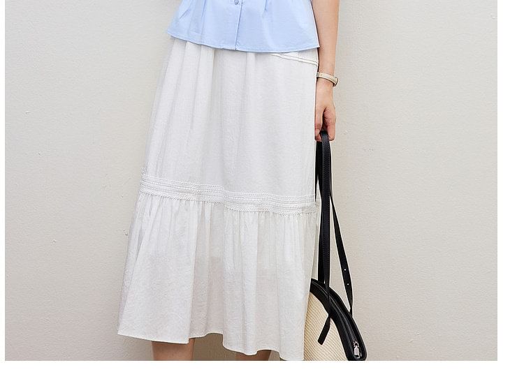 Short Sleeve Collared Button Blouse