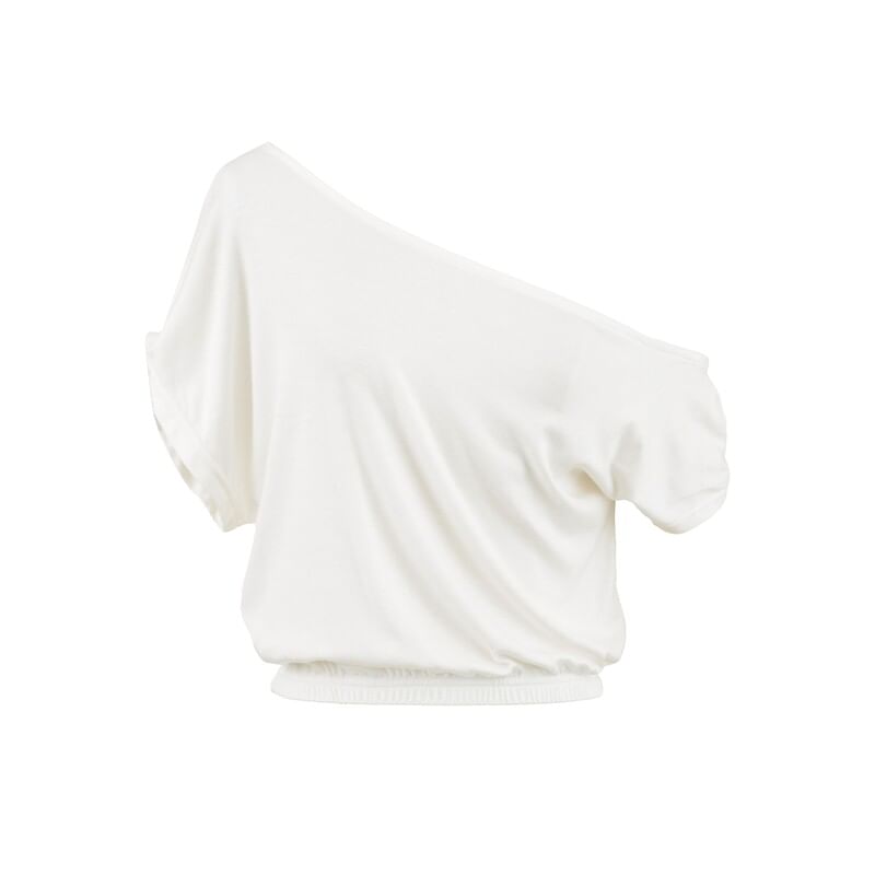 Off Shoulder Ruched T-Shirt Short Sleeve