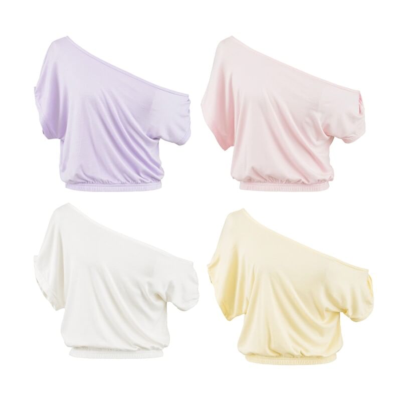 Off Shoulder Ruched T-Shirt Short Sleeve
