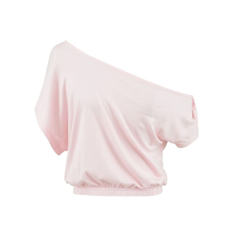 Off Shoulder Ruched T-Shirt Short Sleeve