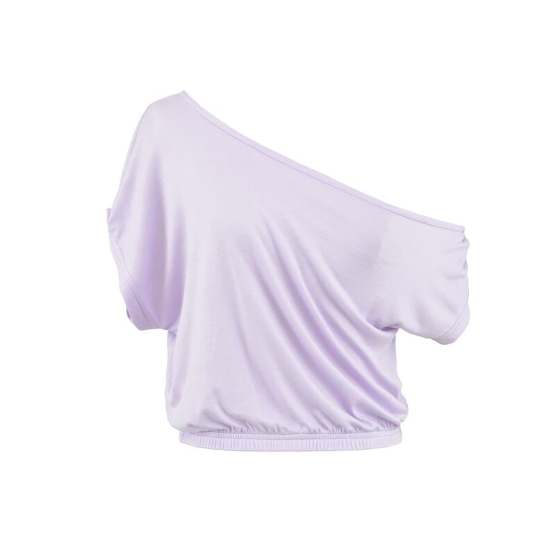 Off Shoulder Ruched T-Shirt Short Sleeve