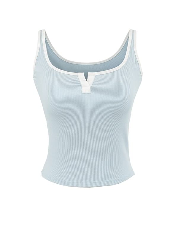Scoop Neck Contrast Trim Camisole Top