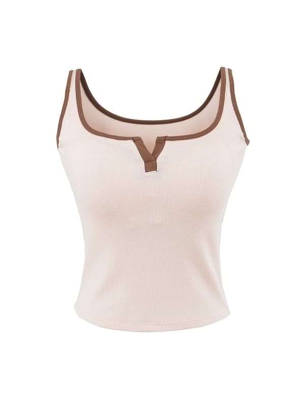 Scoop Neck Contrast Trim Camisole Top