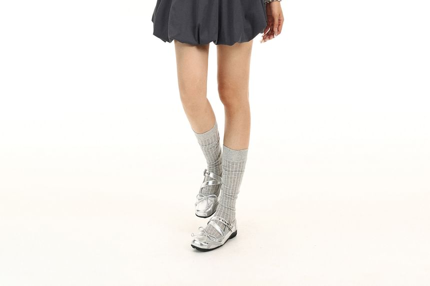 Mid Rise Plaid Panel Mini A-Line Skirt