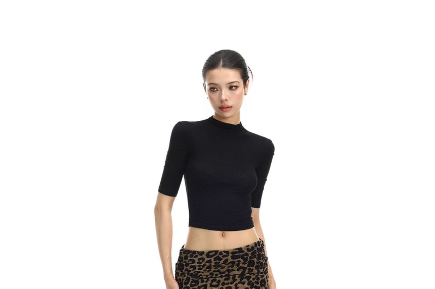 Mid Rise Leopard Print Maxi A-Line Skirt