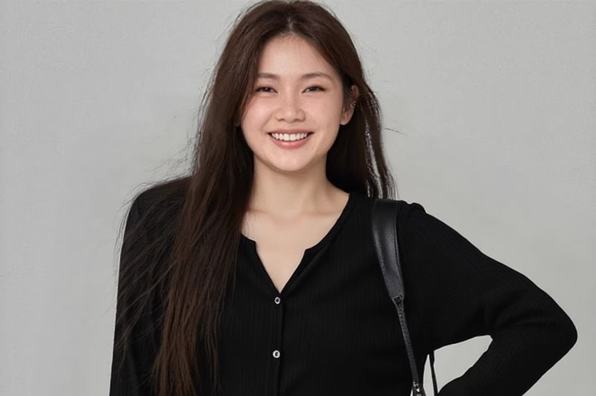 V-Neck Ribbed Button Top Long Sleeve
