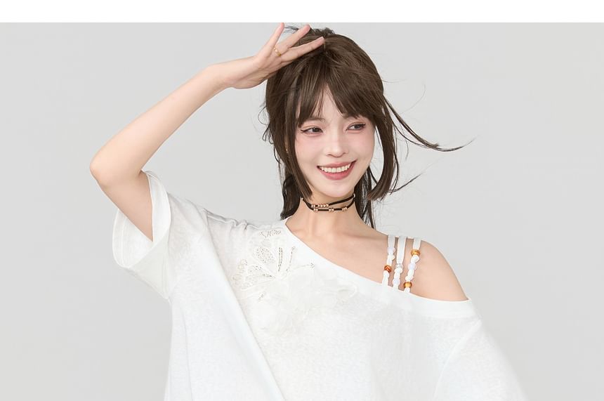 Elbow Sleeve Off Shoulder Top & Mini Pleated Skort