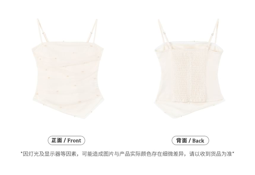 Sheer Overlay Asymmetrical Camisole Top