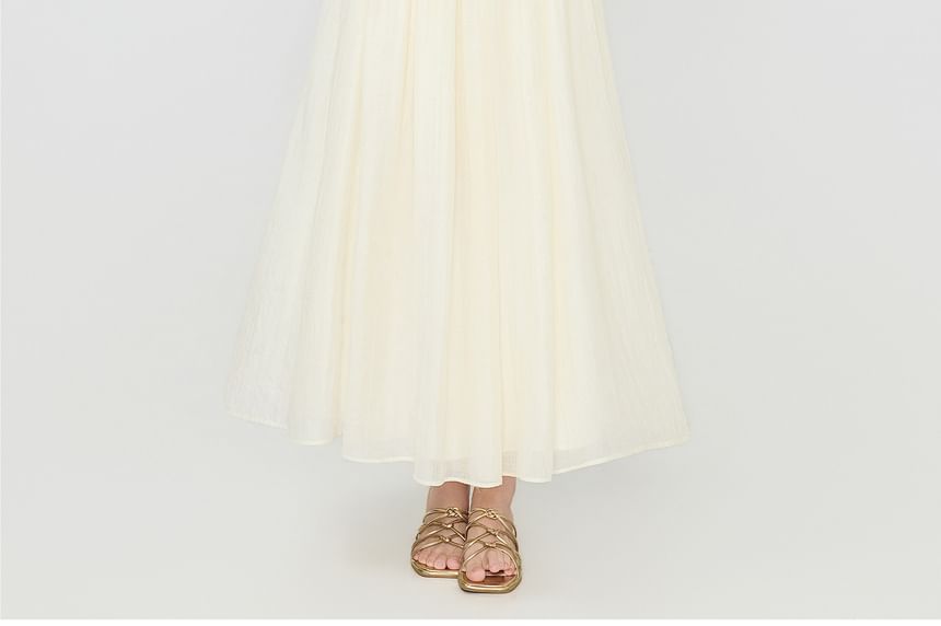 Sheer Long Sleeve Top & Maxi A-Line Skirt