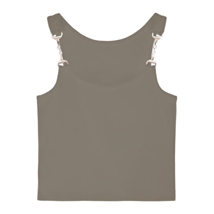 Scoop Neck Padded Tank Top with Horsebit