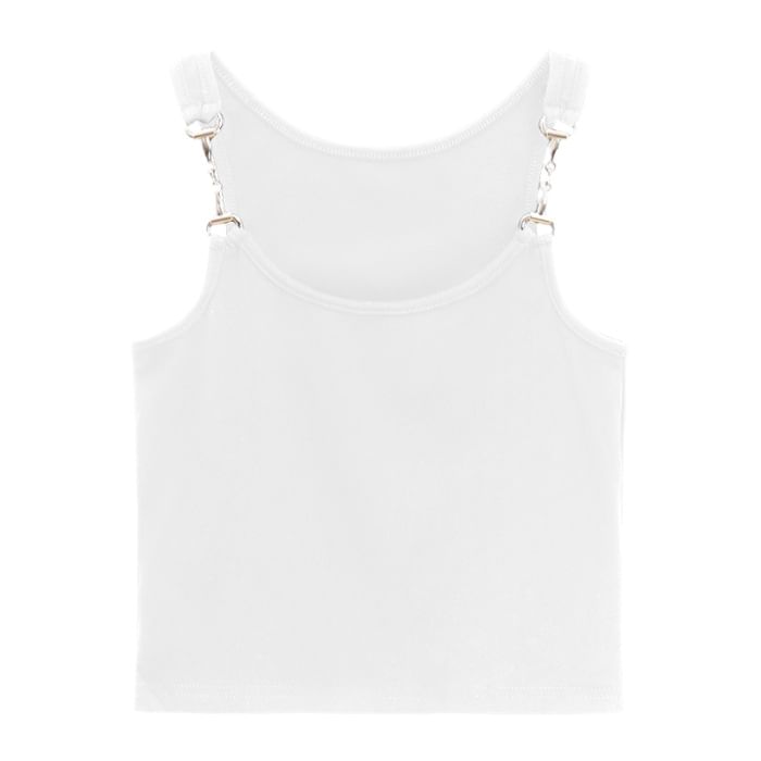 Scoop Neck Padded Tank Top with Horsebit