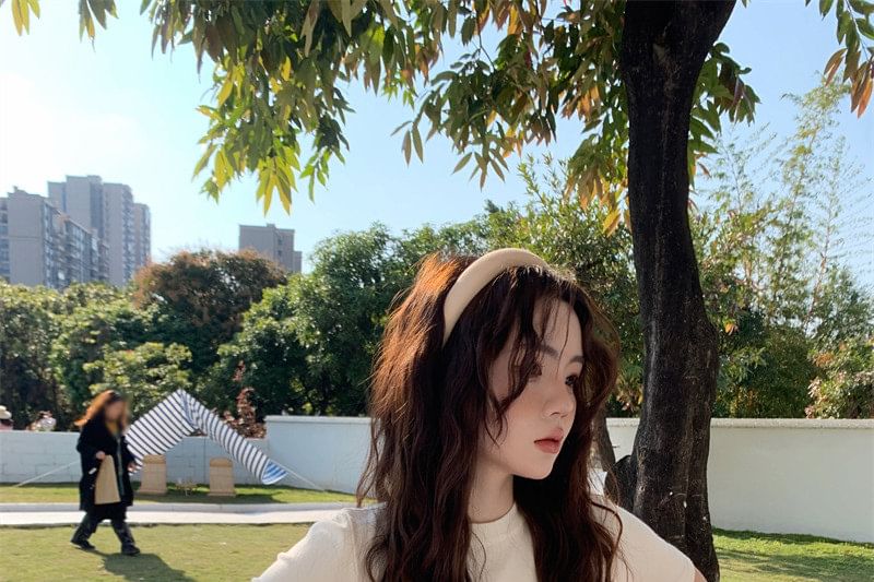 Crew Neck Knit Short Sleeve Blouse