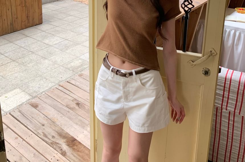 Short Sleeve Crew Neck Crop Top