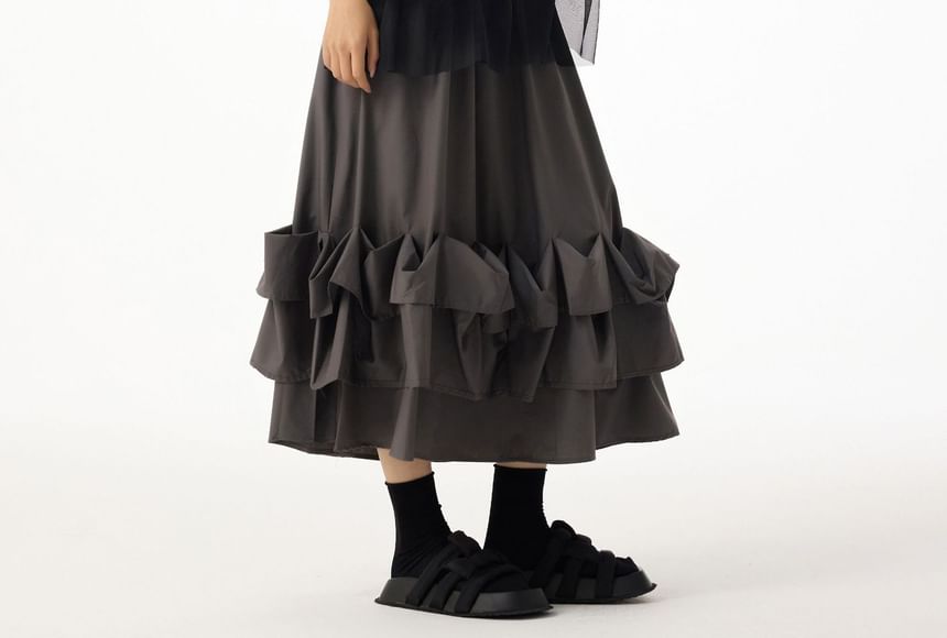 Short Sleeve Round Neck Ruffle Top