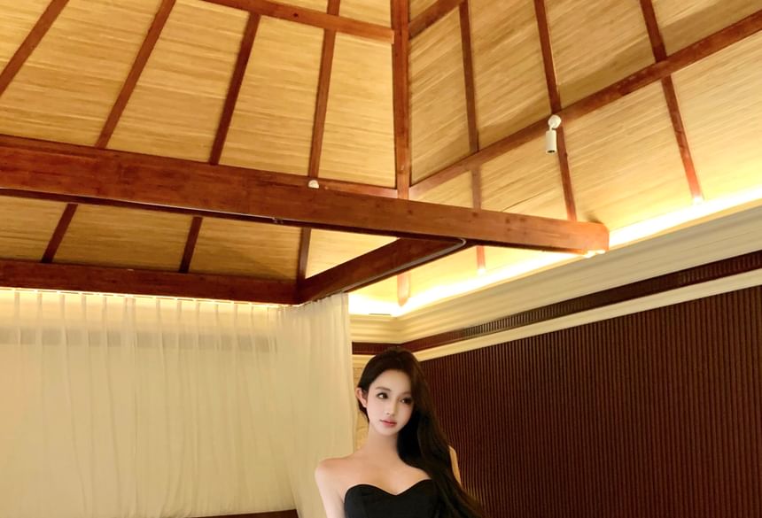 Sweetheart Neckline Crop Tube & Mermaid Skirt Set