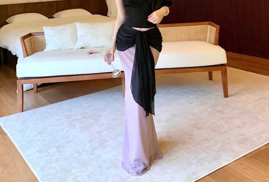 Sweetheart Neckline Crop Tube & Mermaid Skirt Set