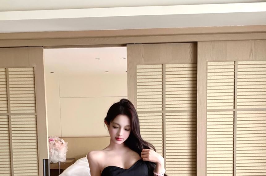 Sweetheart Neckline Crop Tube & Mermaid Skirt Set