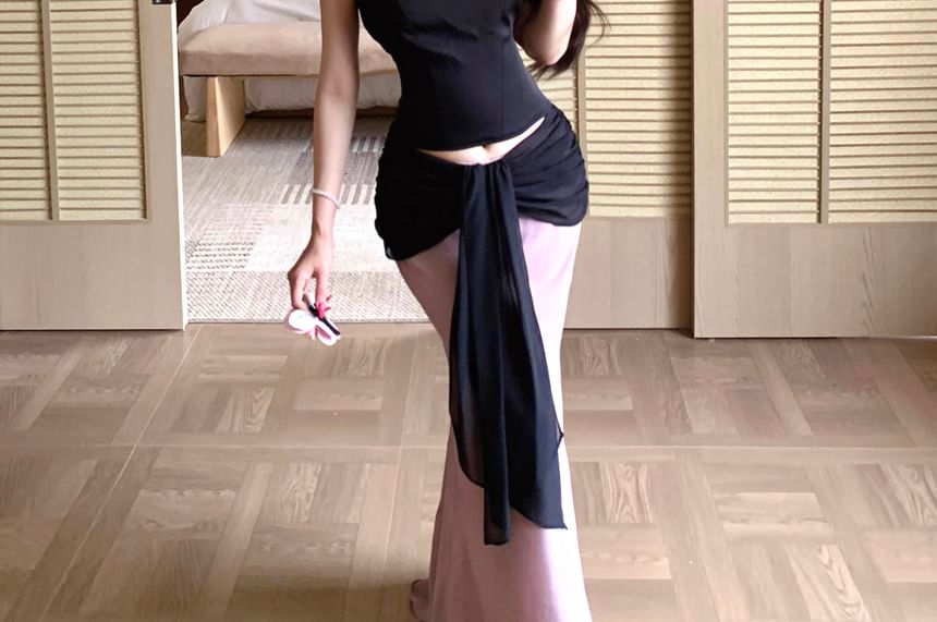 Sweetheart Neckline Crop Tube & Mermaid Skirt Set