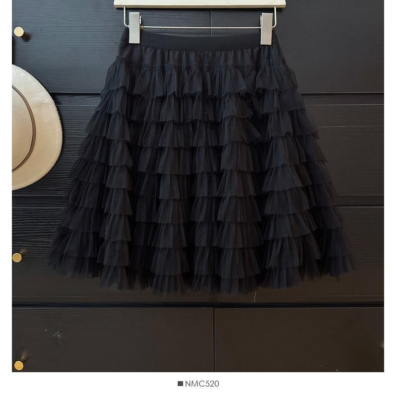 Mid Waist Sheer Mini Tiered Skirt