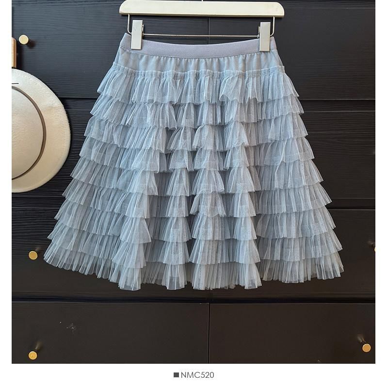 Mid Waist Sheer Mini Tiered Skirt