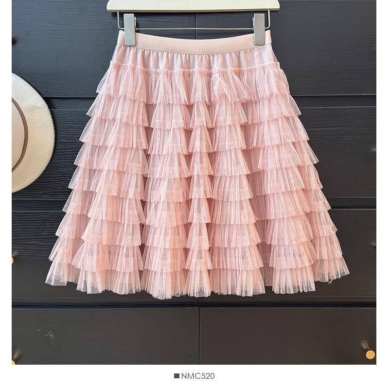 Mid Waist Sheer Mini Tiered Skirt