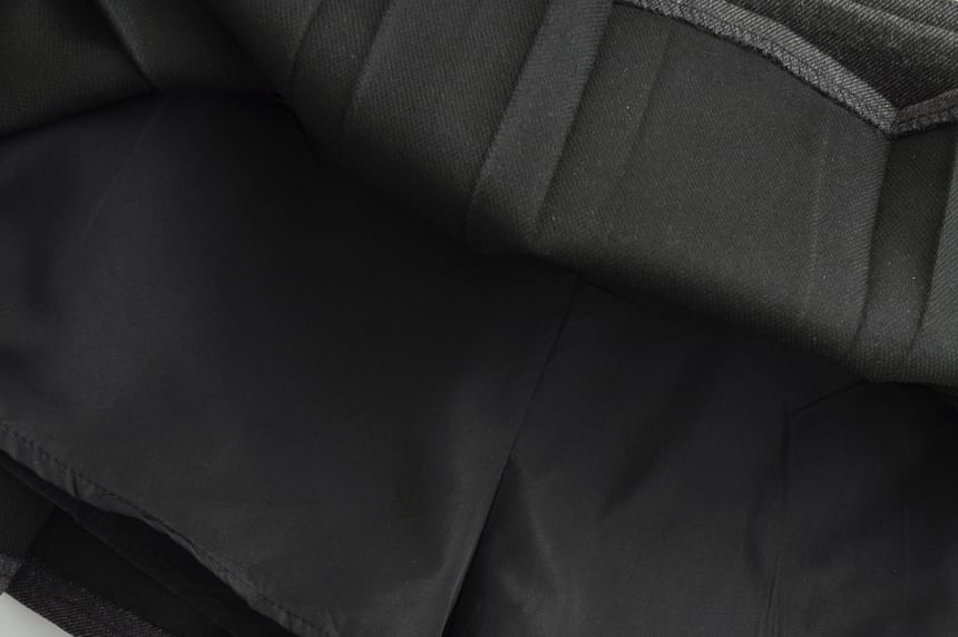 Mid Waist Plain Mini Pleated Skirt