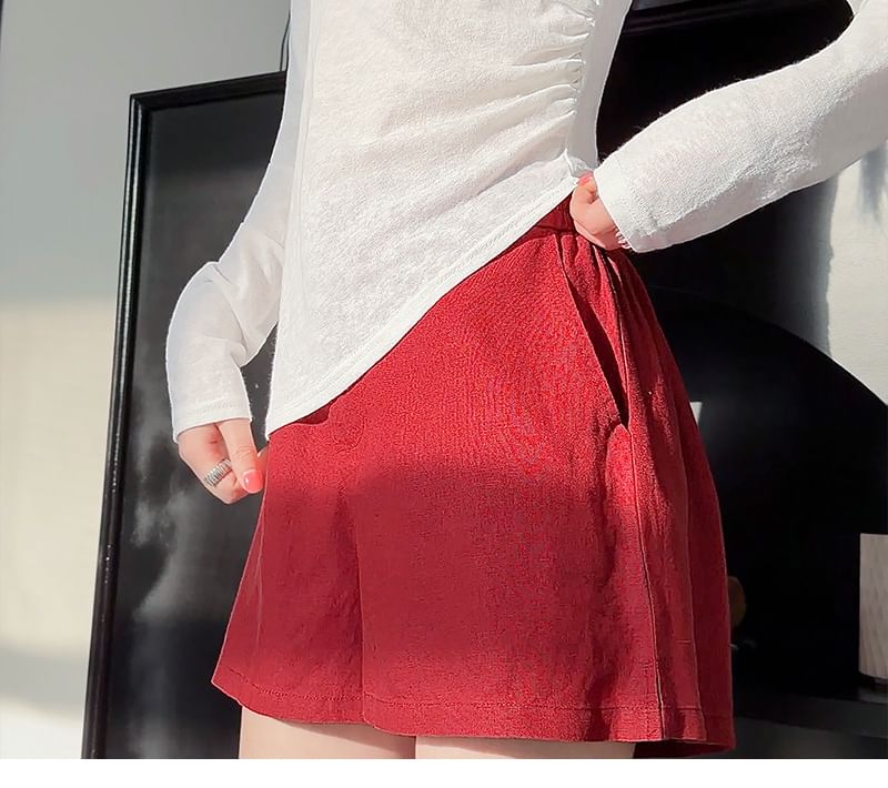 Asymmetrical Crewneck T-Shirt with Long Sleeves