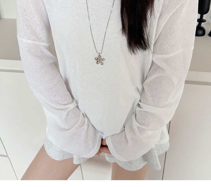 Off Shoulder Long Sleeve T-Shirt and Sleeveless Top Set