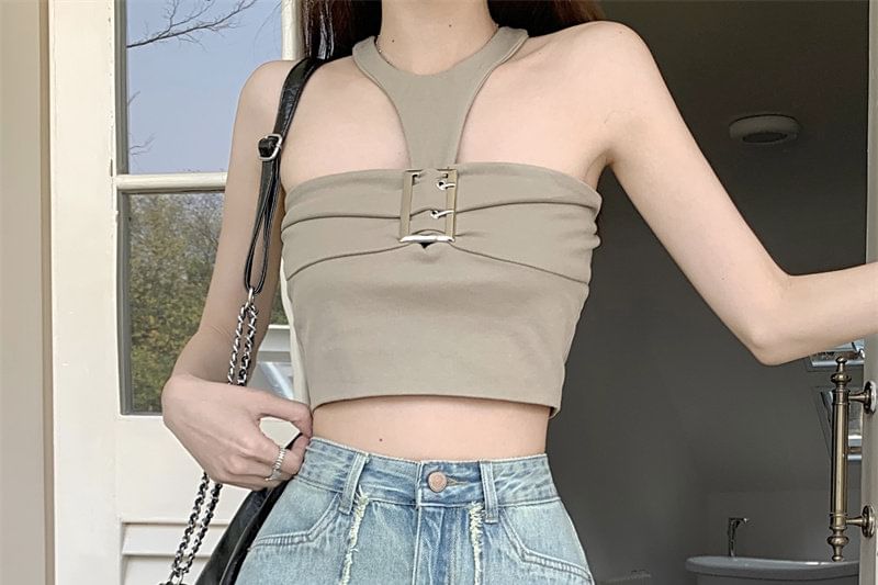 Mid Waist Denim Mini Pleated Skirt