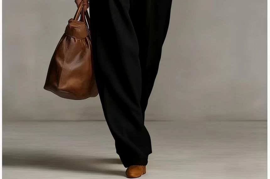 Collared Shirt and Wide Leg Pants Set for Women