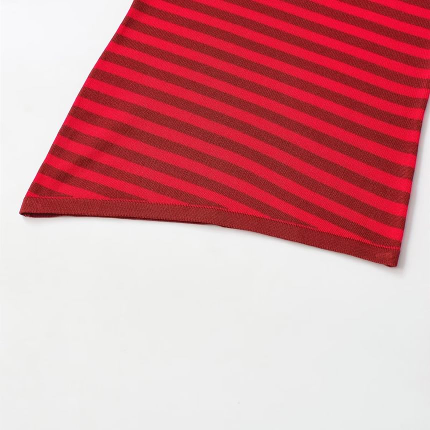 Asymmetrical Striped Tank with Single Shoulder Design