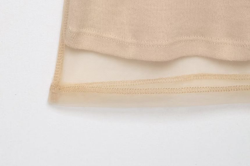 Mock Two-Piece Camisole with Scoop Neck and Spaghetti Straps