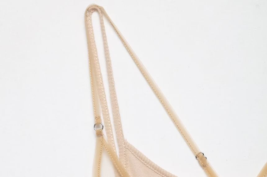 Mock Two-Piece Camisole with Scoop Neck and Spaghetti Straps