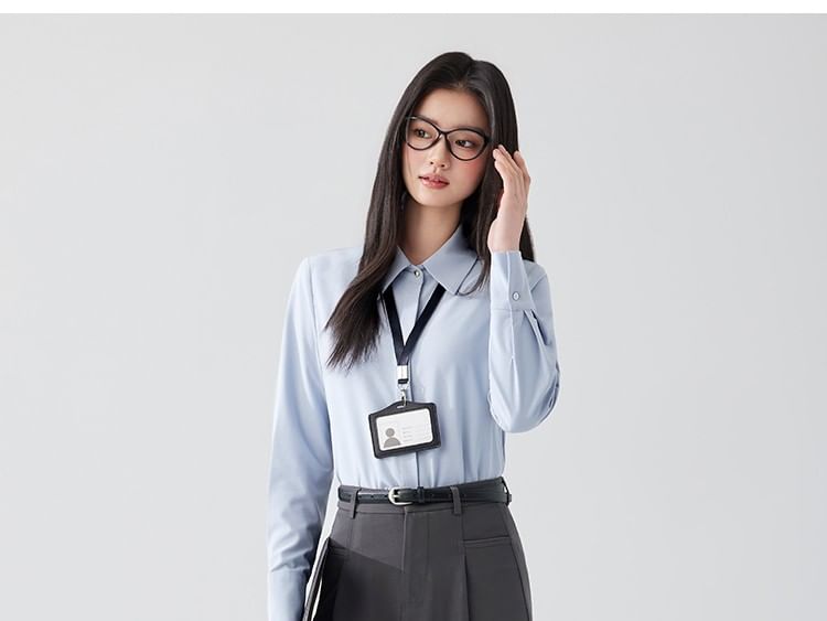 Long Sleeve Shirt and Straight Leg Dress Pants Set