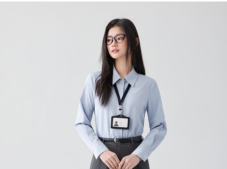 Long Sleeve Shirt and Straight Leg Dress Pants Set
