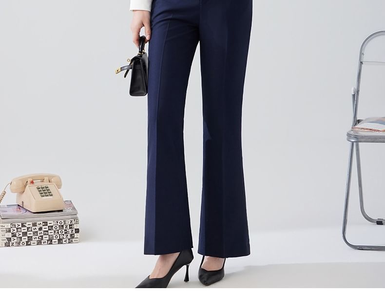 Long Sleeve Shirt and Flared Dress Pants Set for Women