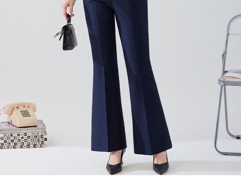 Long Sleeve Shirt and Flared Dress Pants Set for Women
