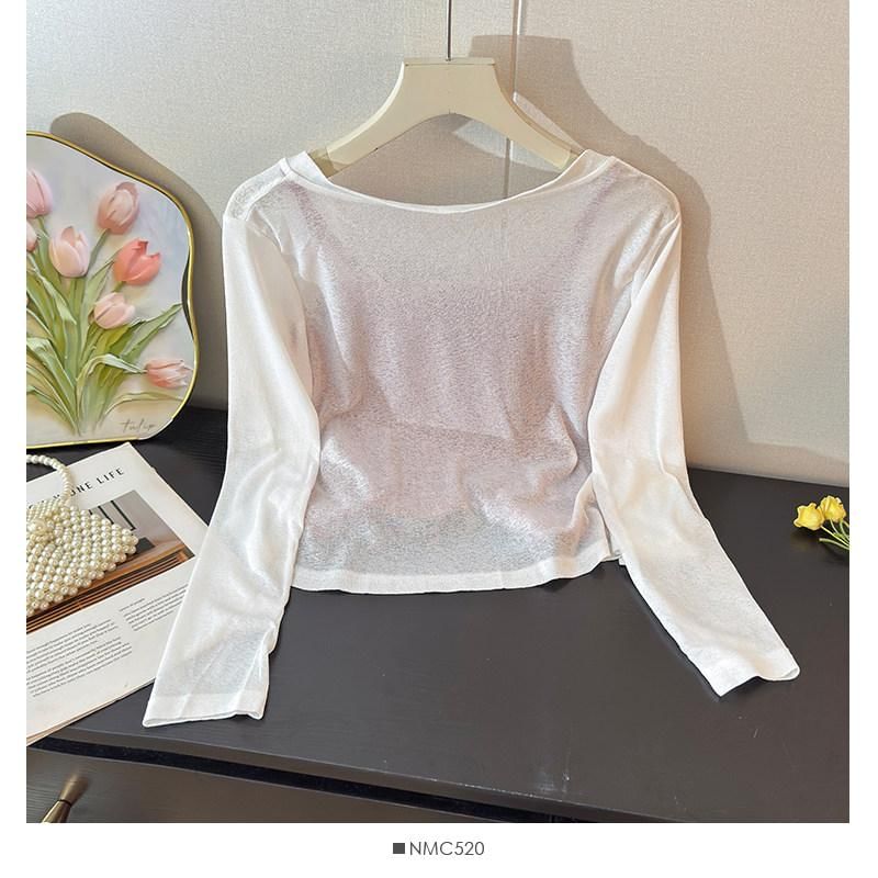 Set: Plaid Slit Lace Trim Camisole Top + Plain Open Front Cardigan